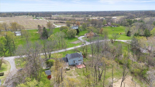 drone / aerial view featuring a rural view
