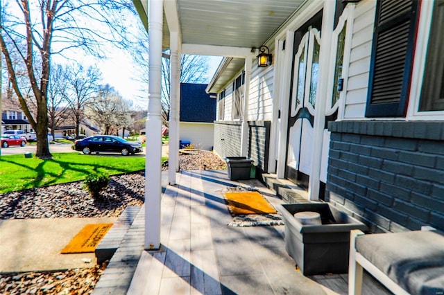 view of patio featuring covered porch