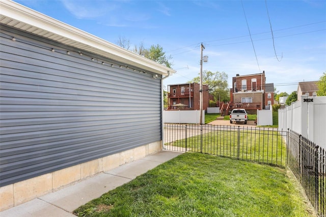 view of yard with fence
