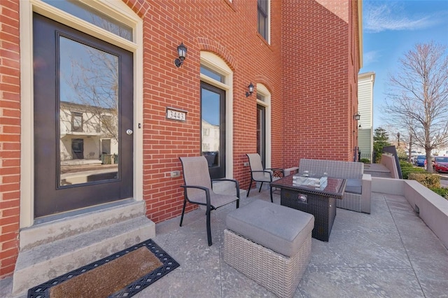 view of patio featuring an outdoor living space