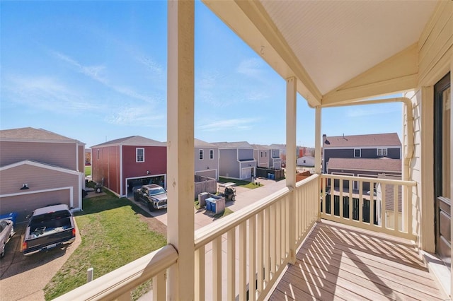 balcony with a residential view