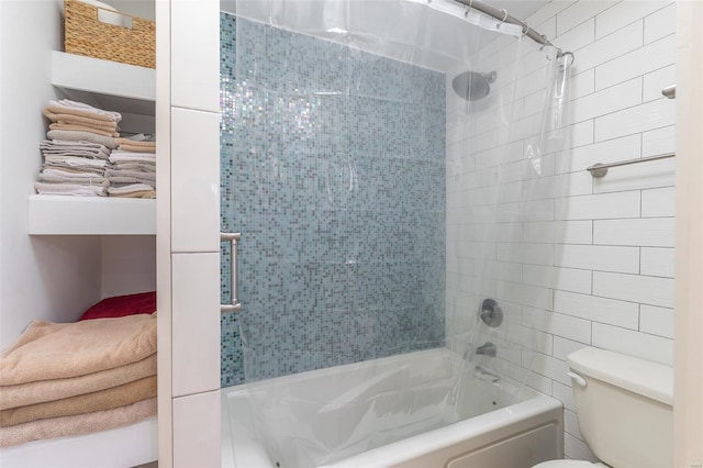full bath featuring toilet and shower / bathtub combination