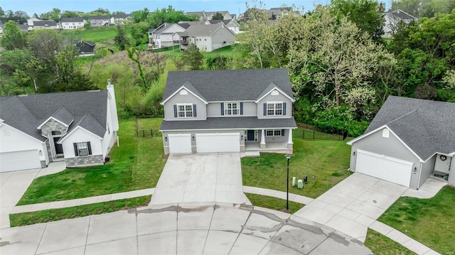 aerial view featuring a residential view