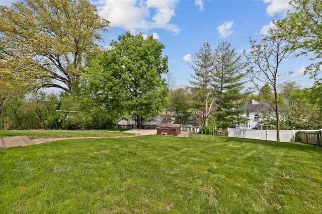 view of yard featuring fence