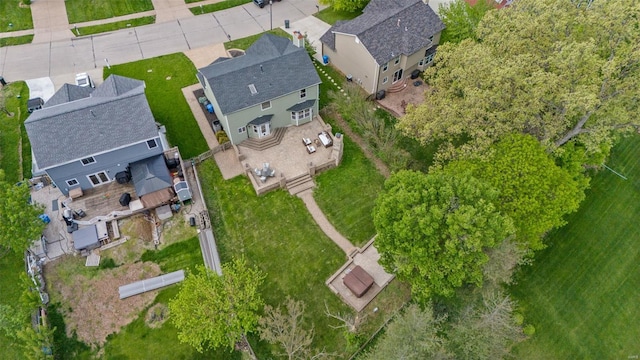 drone / aerial view with a residential view
