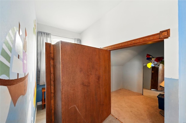 additional living space featuring light carpet