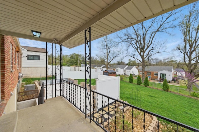 balcony with a residential view