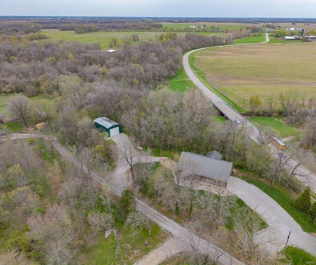 drone / aerial view featuring a rural view