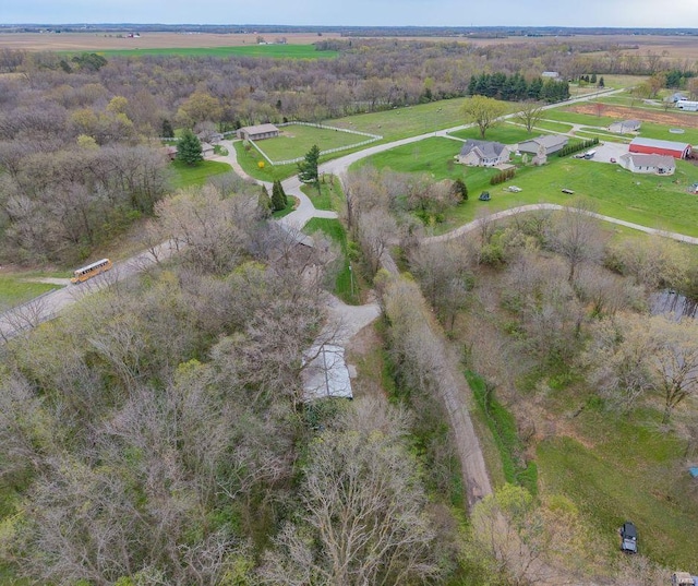 bird's eye view featuring a rural view