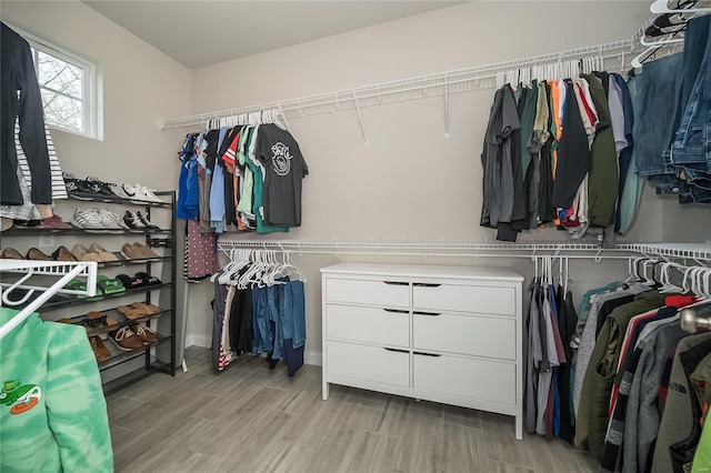 spacious closet featuring wood finished floors