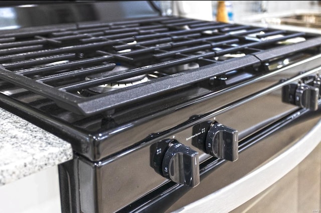 interior details with black gas stove