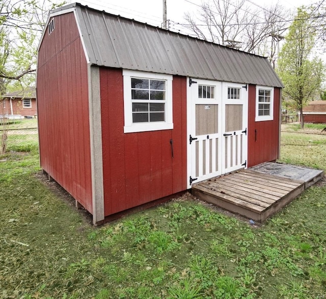 view of shed