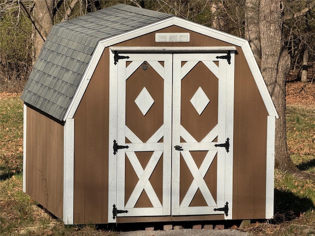 view of shed