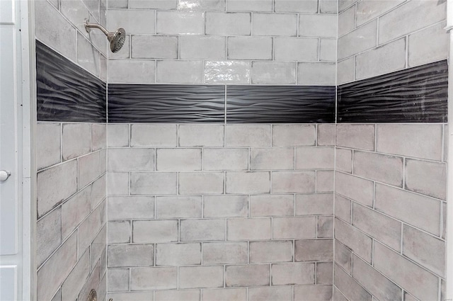 interior details with tiled shower