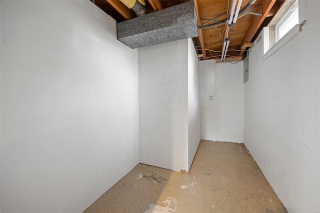 basement with electric panel