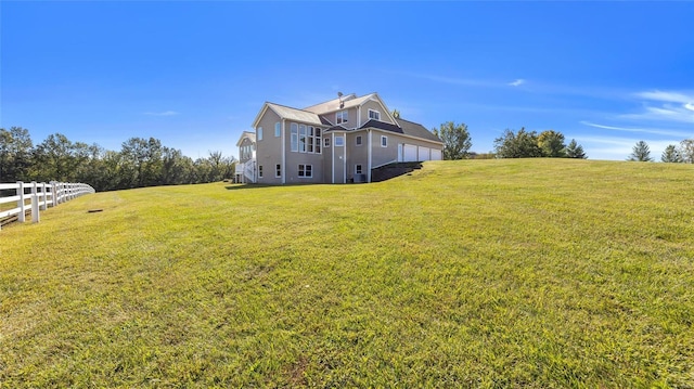 view of yard featuring fence