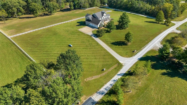 bird's eye view featuring a rural view