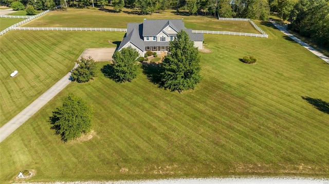 drone / aerial view featuring a rural view