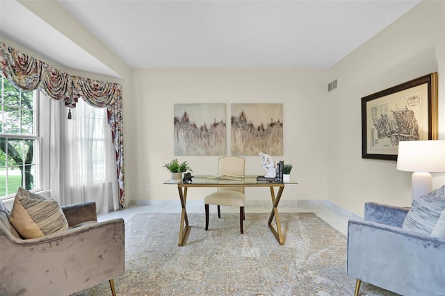 home office with visible vents