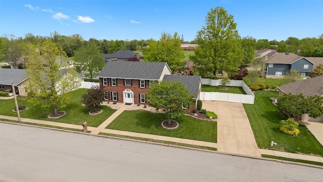 aerial view featuring a residential view
