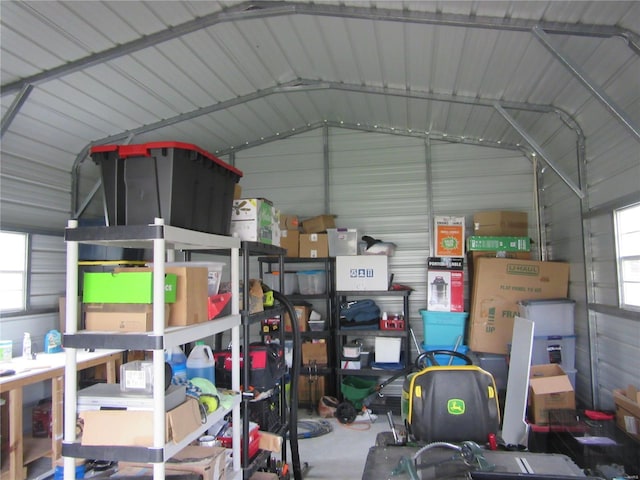 view of storage room