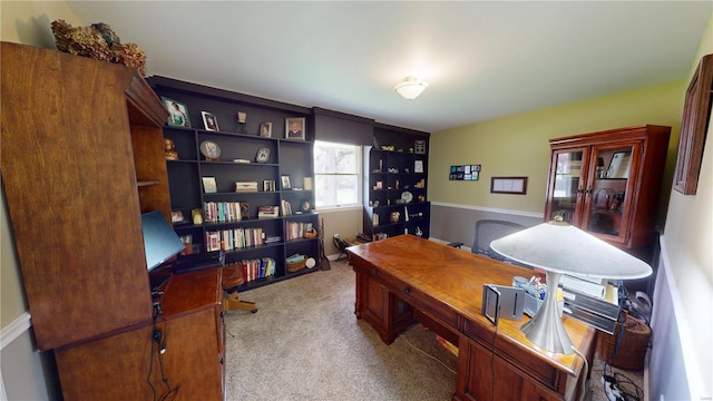 view of carpeted office space