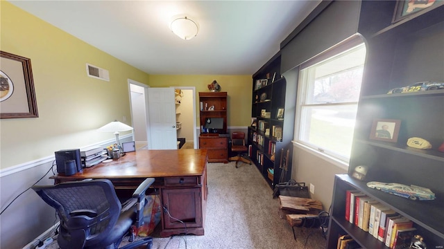 carpeted office with visible vents
