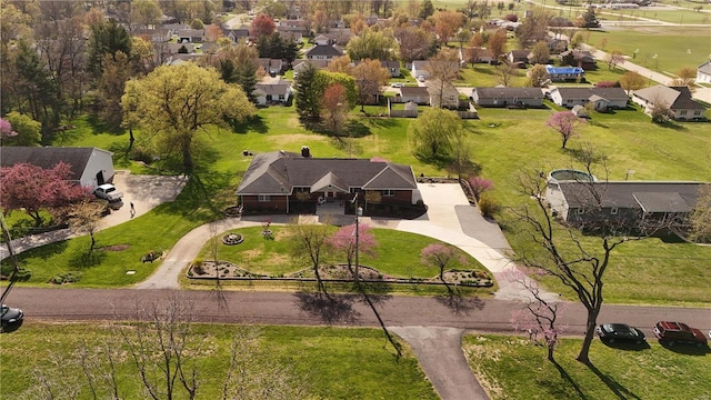 drone / aerial view with a residential view