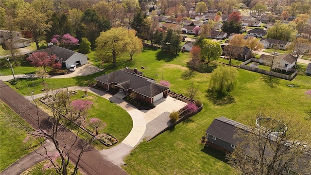 aerial view featuring a residential view