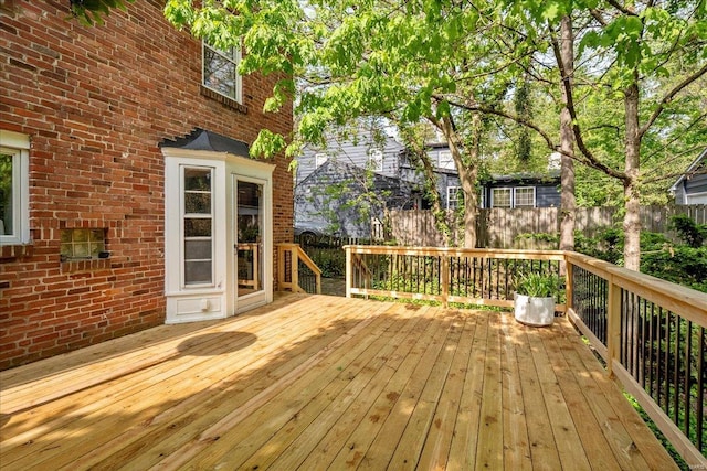 wooden terrace with fence