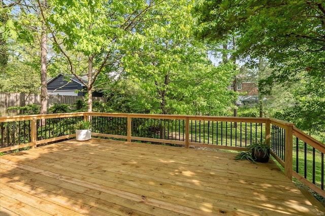 deck featuring fence