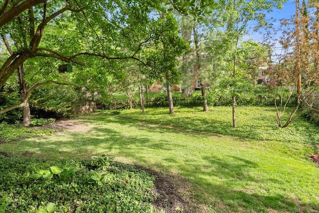 view of yard with fence