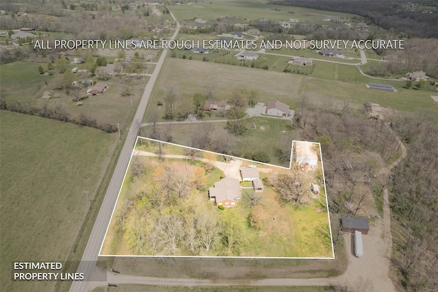 aerial view with a rural view