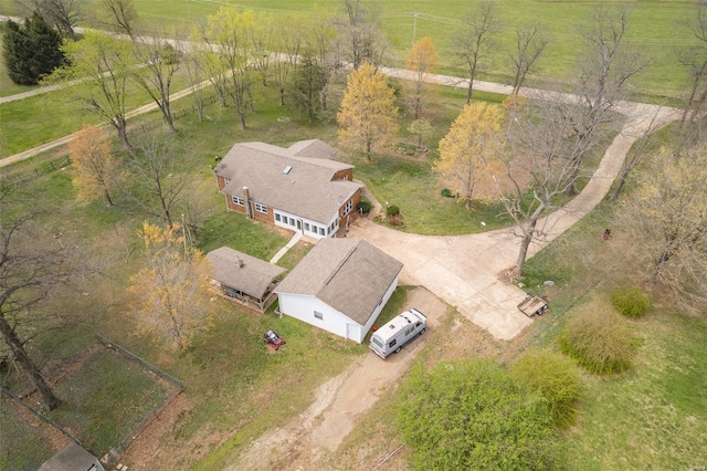 drone / aerial view featuring a rural view