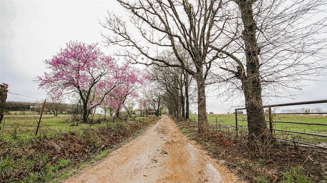 view of street featuring a rural view