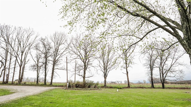 surrounding community featuring a rural view and a lawn