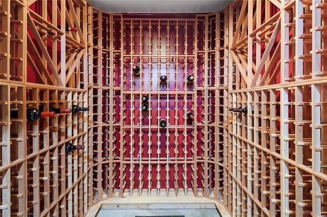 view of wine cellar