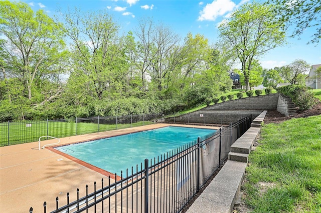 community pool with fence