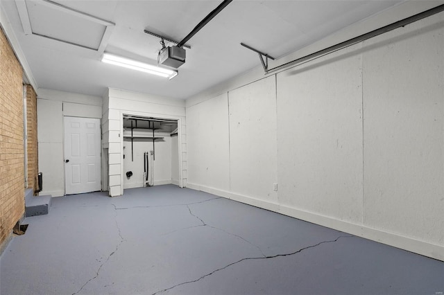 garage featuring a garage door opener