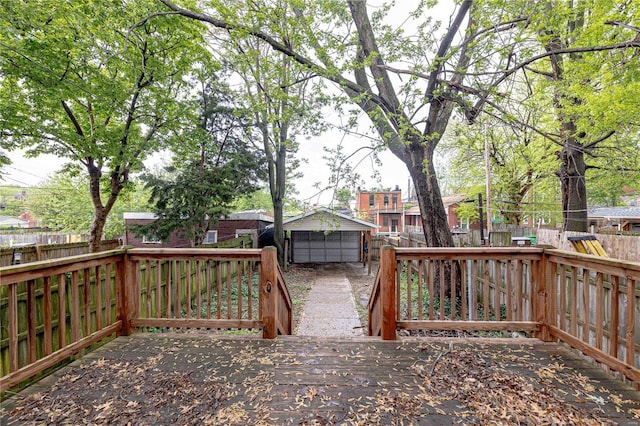 deck featuring a fenced backyard