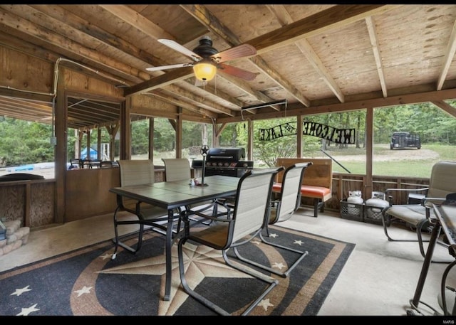 view of patio / terrace with a grill and outdoor dining area