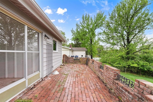 view of patio featuring a fenced backyard