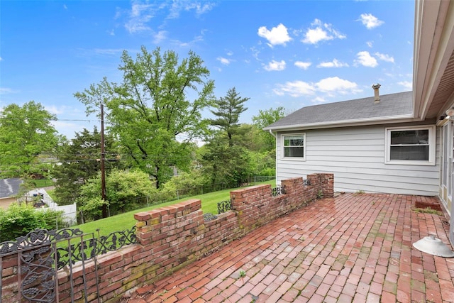 view of patio featuring a fenced backyard