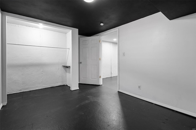 below grade area with baseboards
