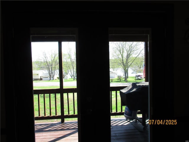 doorway with a residential view