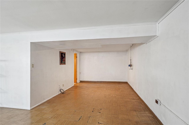 finished basement with baseboards