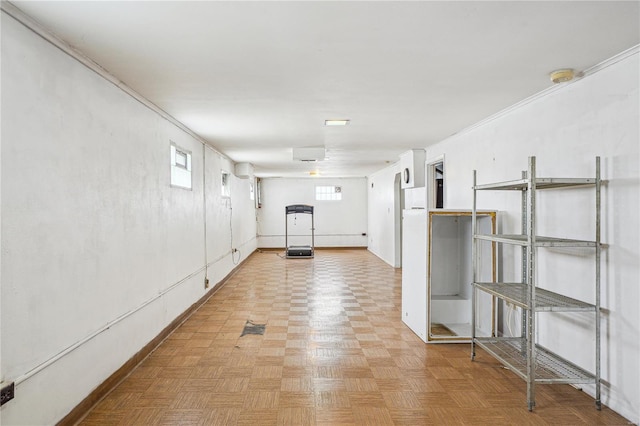 basement with baseboards