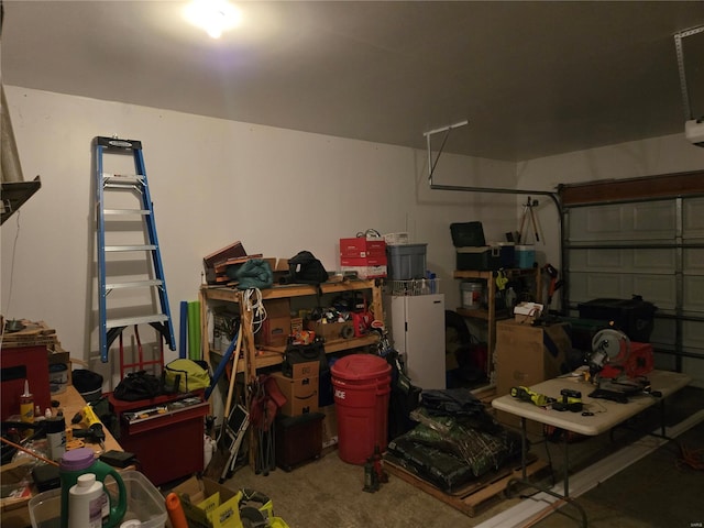 garage featuring a garage door opener
