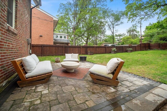 view of patio with a fenced backyard