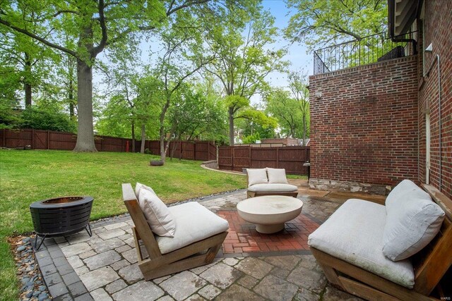 view of patio with a fenced backyard